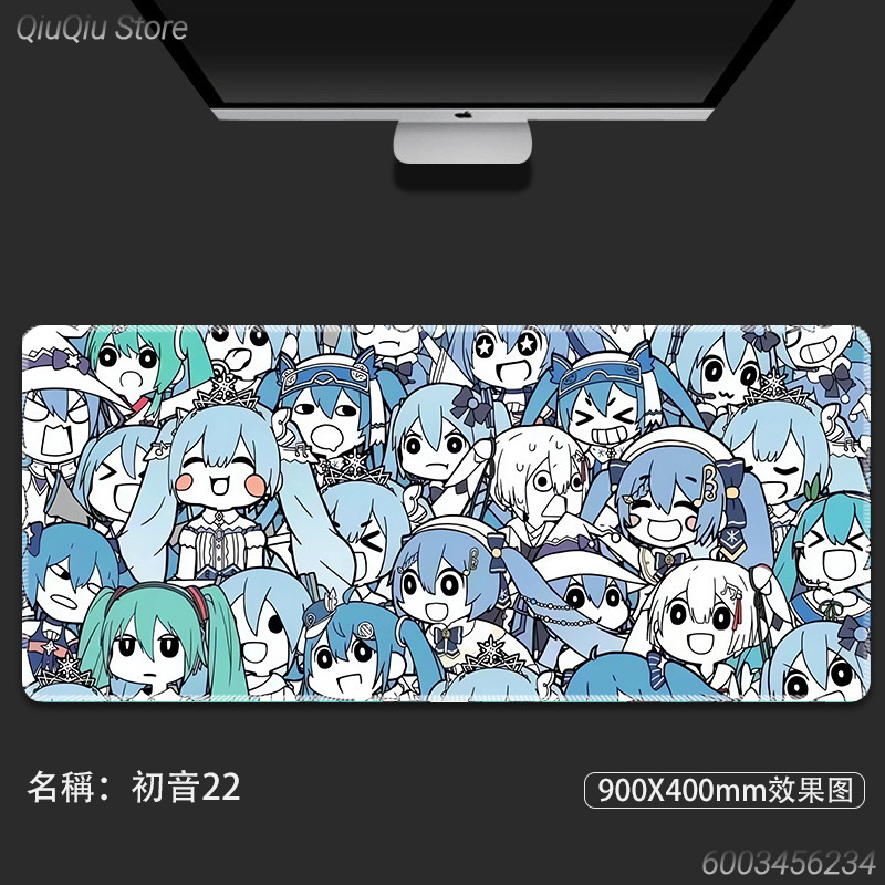 Keyboard Mouse Bundle Gaming - 初音ミクアニメゲーミングマウスパッドデスクマット滑り止めゴム製キーボードパッドPCラップトップゲーマー向け