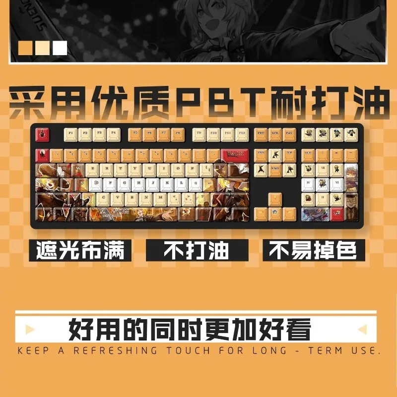Gaming Keyboard Mechanical - テーマゲームメカニカルキーボードキーキャップ 122 キー Limbus Company ドンキホーテに適したさまざまなコンピュータキーキャップゲーム