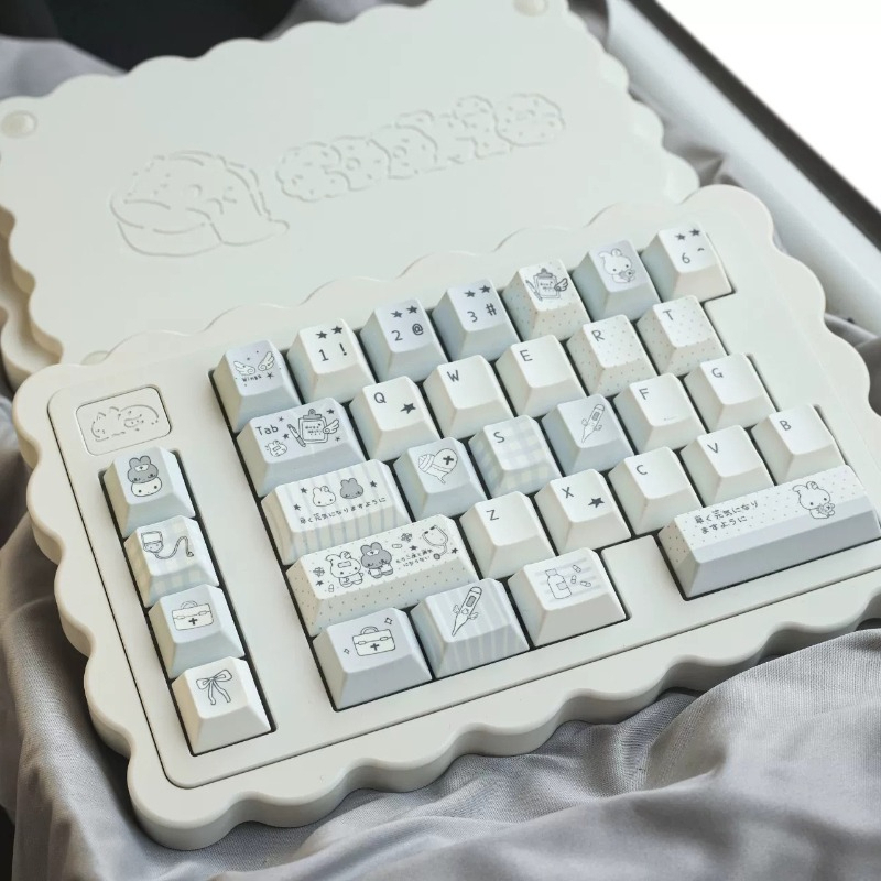 Gaming Keyboard Ergonomics - ソーダスタックスプリットキーボード カスタムトリモードワイヤレスBluetooth 2.4G ミルクホワイトソーダビスケットエルゴノミクスCNCスプリットキーボードゲーミング