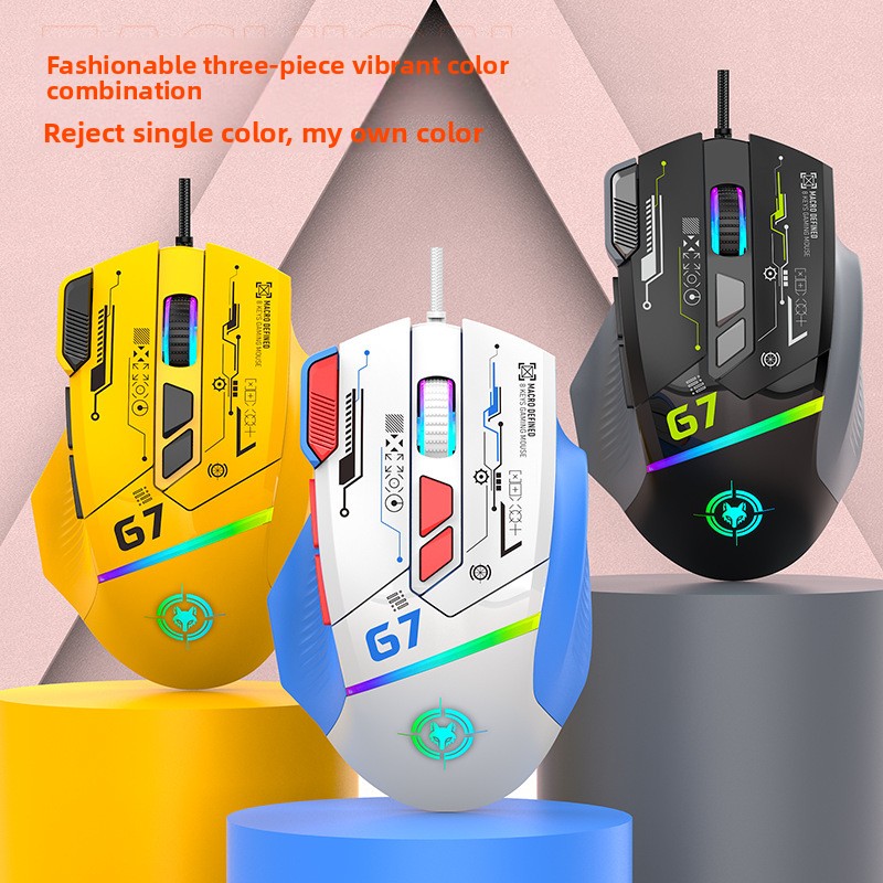 Gaming Keyboard 1 Hand - G6 有線ゲーミングマウス 128000DPI ChipA826 RGB マクロ人間工学に基づいたデザイン、ホットスワップ対応カスタムキーボードと有線メカニカルスイッチをサポート