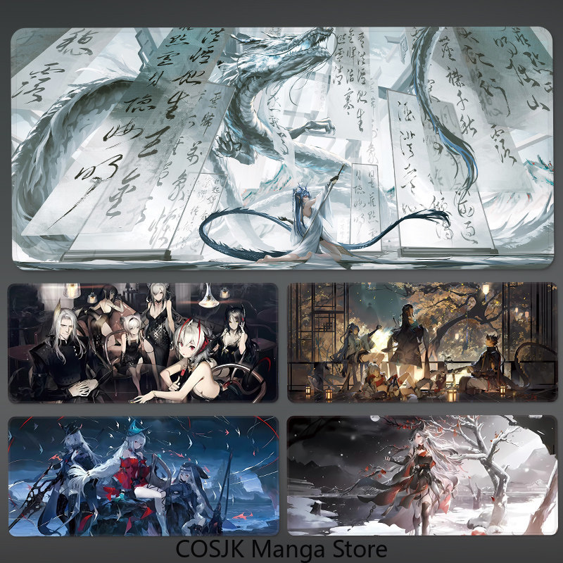 Gaming Keyboard And Mouse Pad - アニメアークナイツ: エンドフィールド特大ゲーミングマウスパッド拡張デスクマットゲームマウスパッドコンピュータラップトップキーボード装飾用