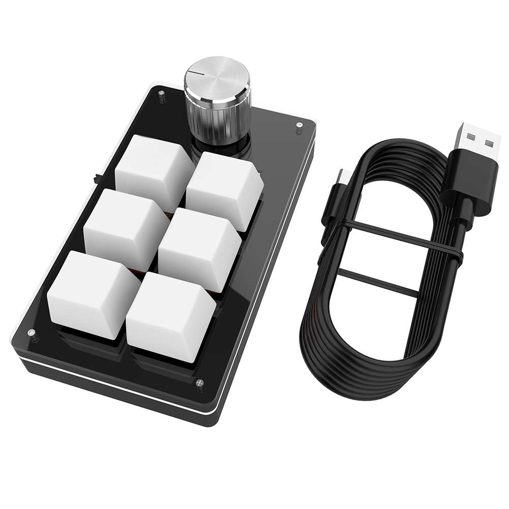 Gaming Keyboard 1 Hand - 6キー1ノブ片手メカニカルゲーミングキーボードホットスワップRGB PhotoshopゲーミングキーパッドメカニカルマクロパッドMacbook PCラップトップ用