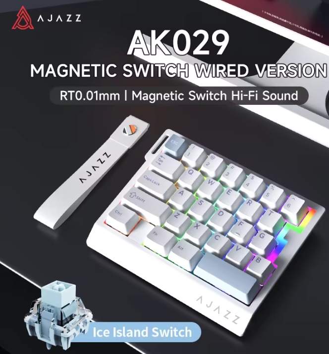 Gaming Keyboard Mini Mechanical - AK029 有線片手ゲーミングキーボード HE 磁気スイッチ 29 キー