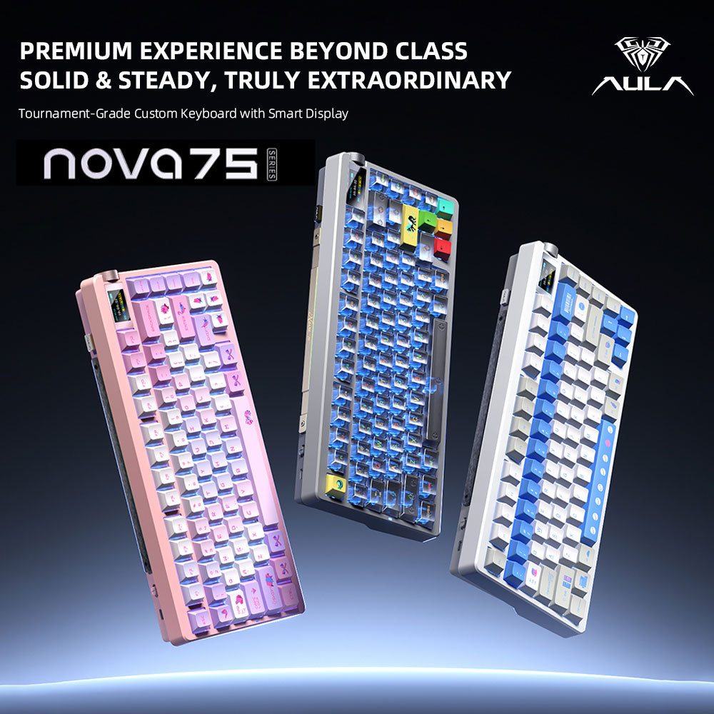 Gaming Keyboard Mini Mechanical - 新しい AULA NOVA75 ワイヤレスメカニカルキーボード 75% 3