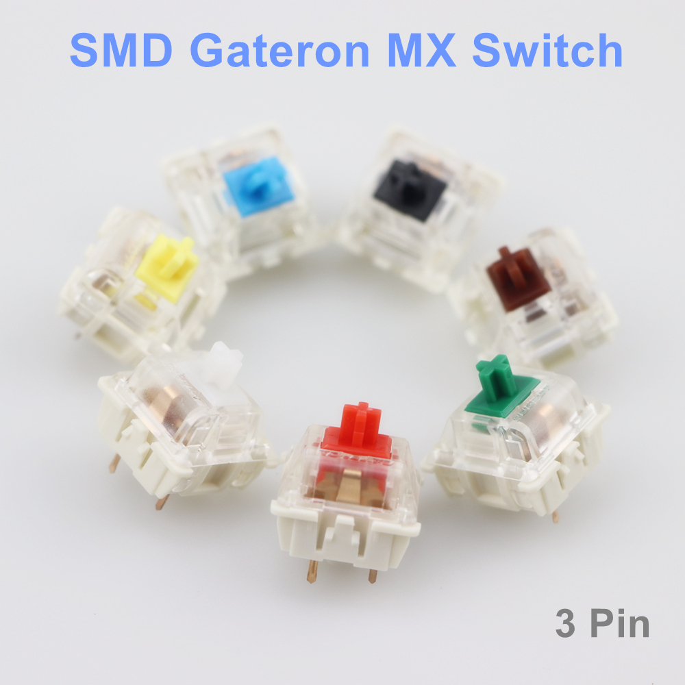 Keyboard Gaming Blue Switch - メカニカルキーボード用Gateronsmdスイッチ,黒,赤,茶色,青,透明,緑,黄色,3ピン,gk61gk64 ghz 60 dz60