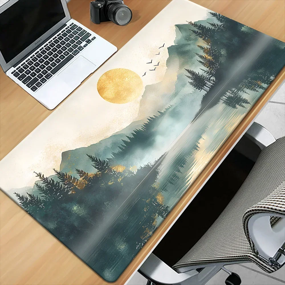 Gaming Keyboard And Mouse Pad - カスタムXXL防水風景プリントデスクマット、滑り止め大型ゲーミングキーボードマウスパッド（家庭・オフィス装飾用）