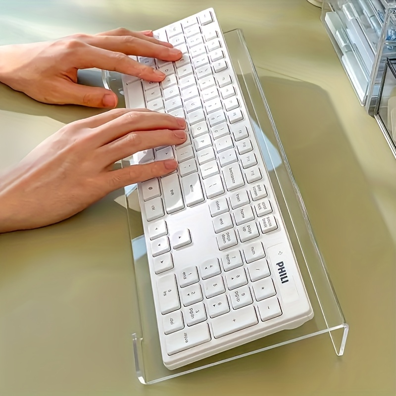Gaming Keyboard Ergonomics - アクリルキーボードスタンド、透明デスクトップオーガナイザー、オフィス/家庭/ゲームに最適、滑り止め人間工学に基づいたデザイン