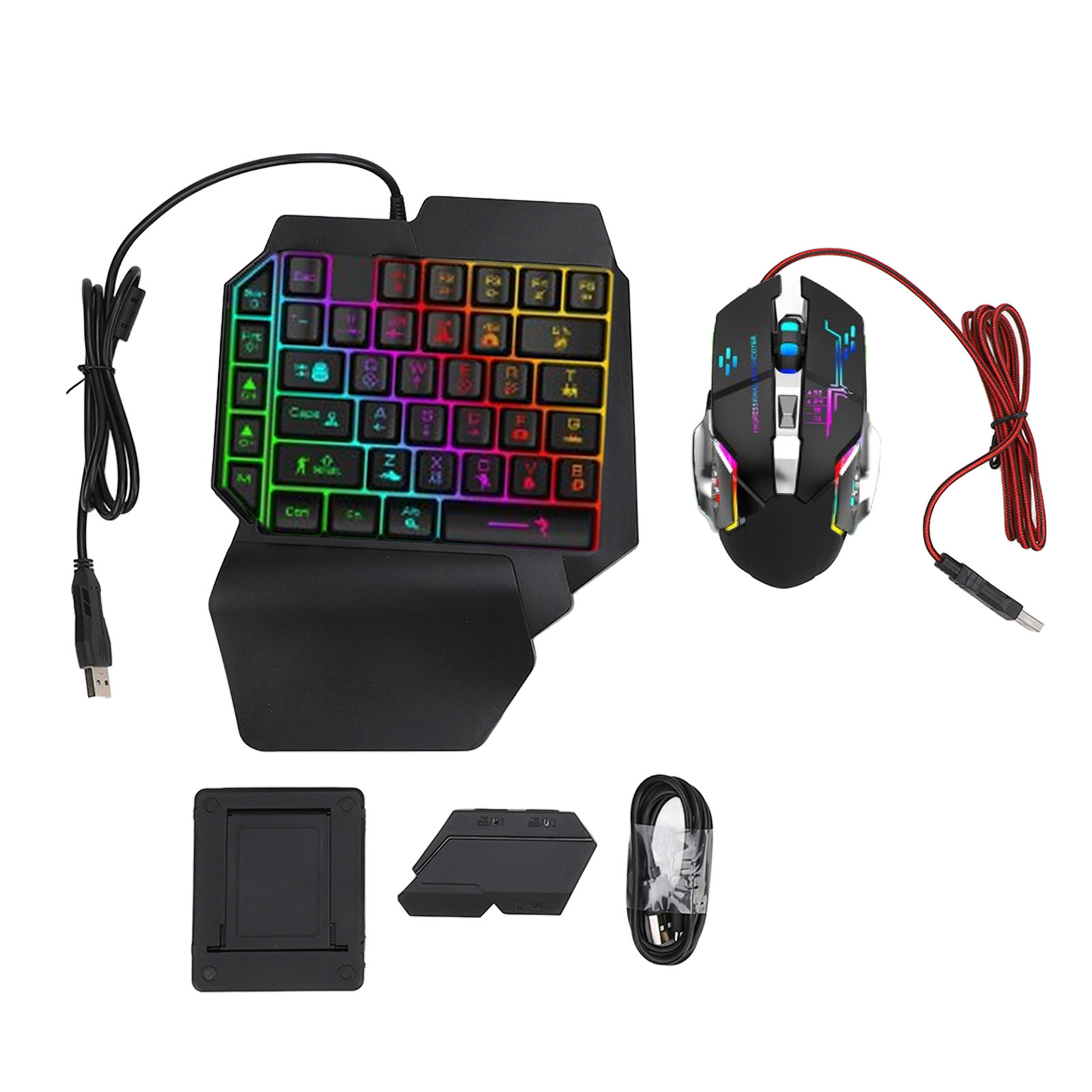 Gaming Keyboard Mouse Set - キーボード マウス コンバーター セット 応答性の高い片手キーボード マウス