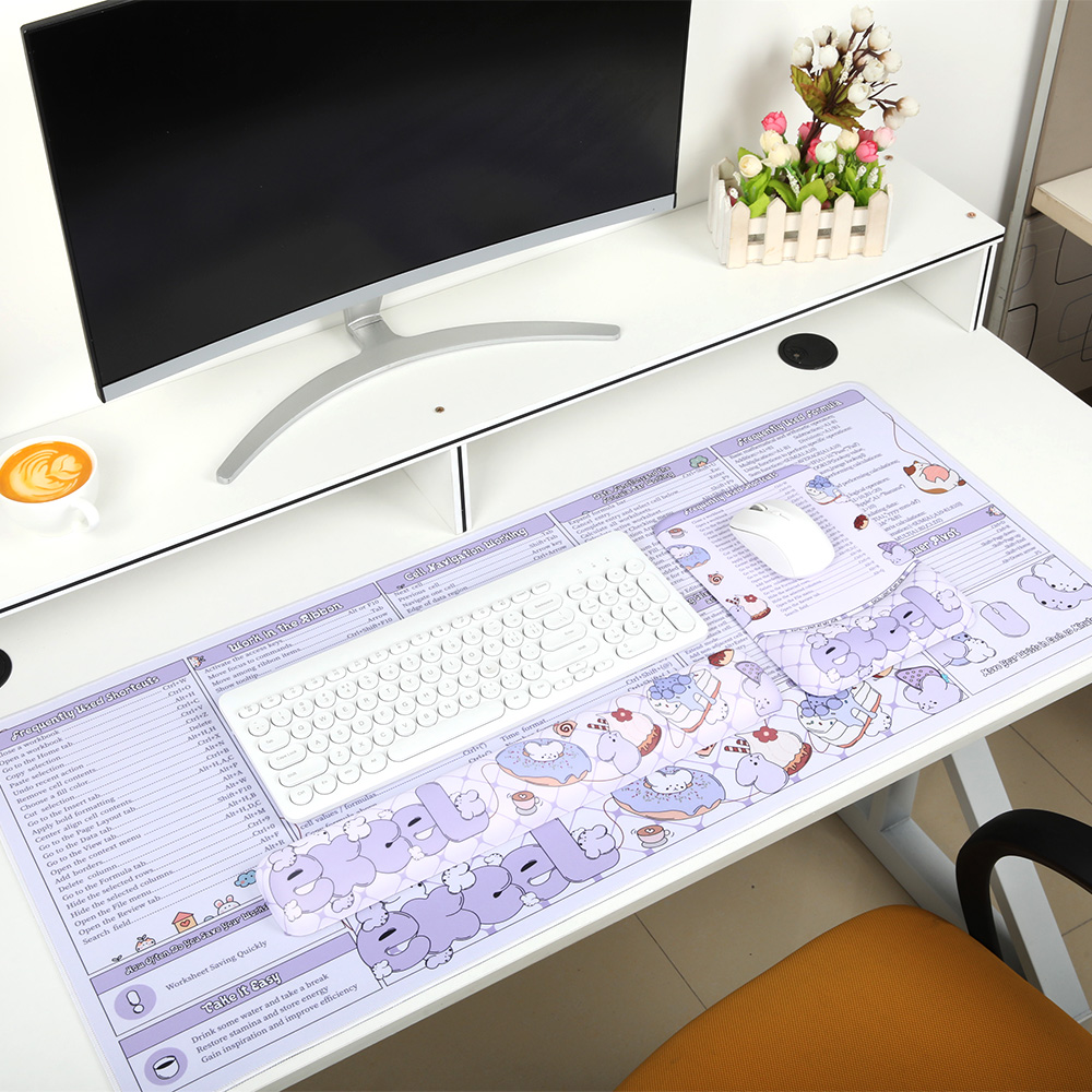 Gaming Keyboard Mouse Set - リストレストとキーボードを備えたゲーミングマウスパッドセット、オフィスソフトウェアエクセルマウスパッド、31.5x15.7 