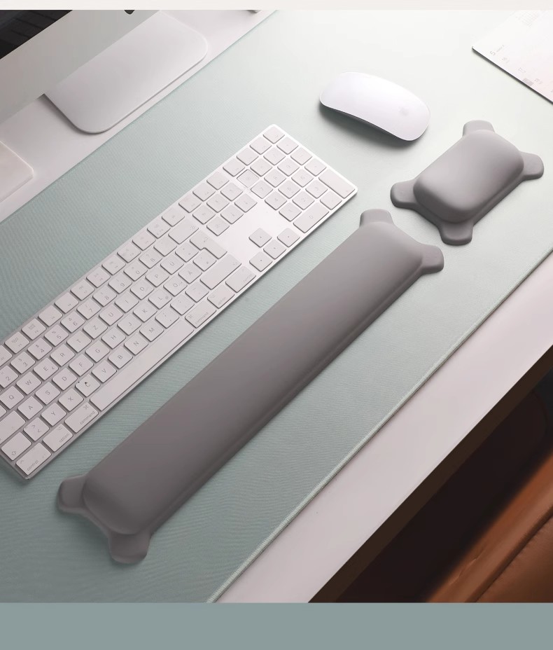 Keyboard Mouse Bundle Gaming - シリコン製マウスリストレスト、キーボードハンドレスト、人間工学に基づいたマウスパッド、リストレスト、コンピューター、ラップトップ、デスクトップ、オフィス、ゲーマー向けマウスパッド