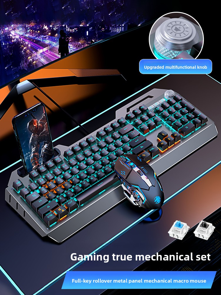 Gaming Keyboard Mouse Set - EWEADN TK900 メカニカルキーボードとマウスセット ワイヤレスゲーミングeスポーツ専用有線キーボードとマウス コンピュータ周辺機器