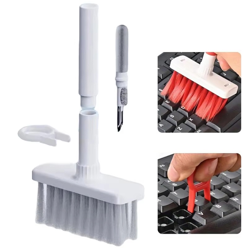 Keycap Puller Ring - 5 in 1多機能イヤホンコンピュータクリーニングブラシキットキーボードキーキャッププラークリーナーワイヤレスイヤホン隙間ほこり除去セット
