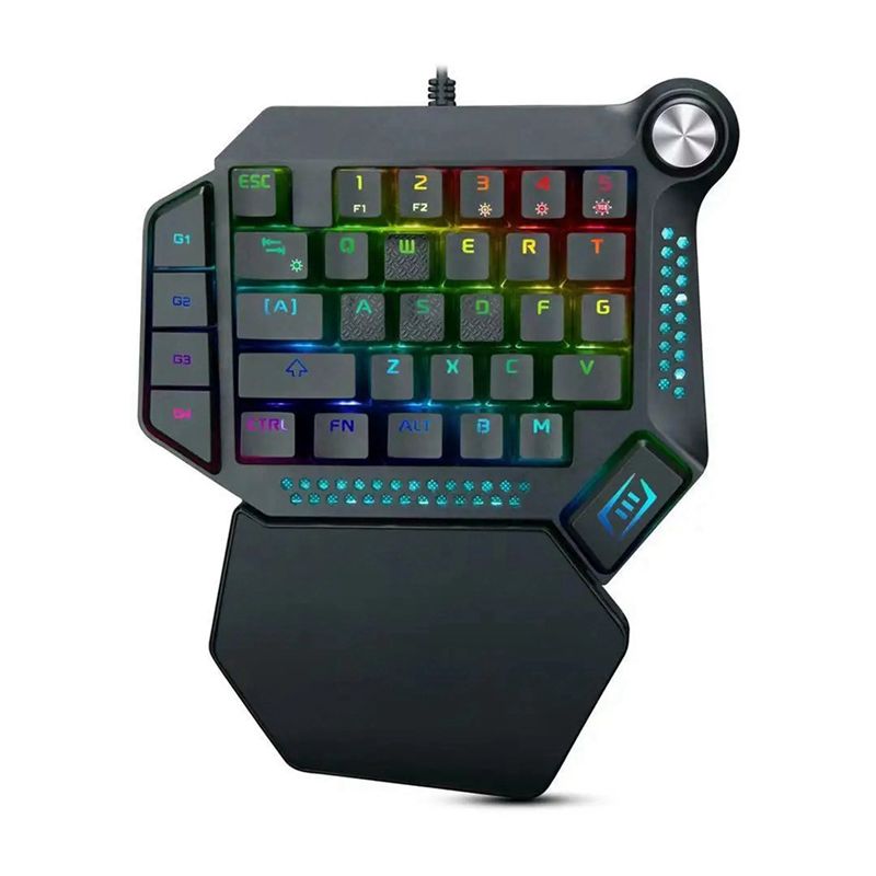 Gaming Keyboard Training - AEF6-片手メカニカルゲーミングキーボード RGB バックライト付きポータブルミニゲーミングキーパッドゲームコントローラー PC ゲーマー用