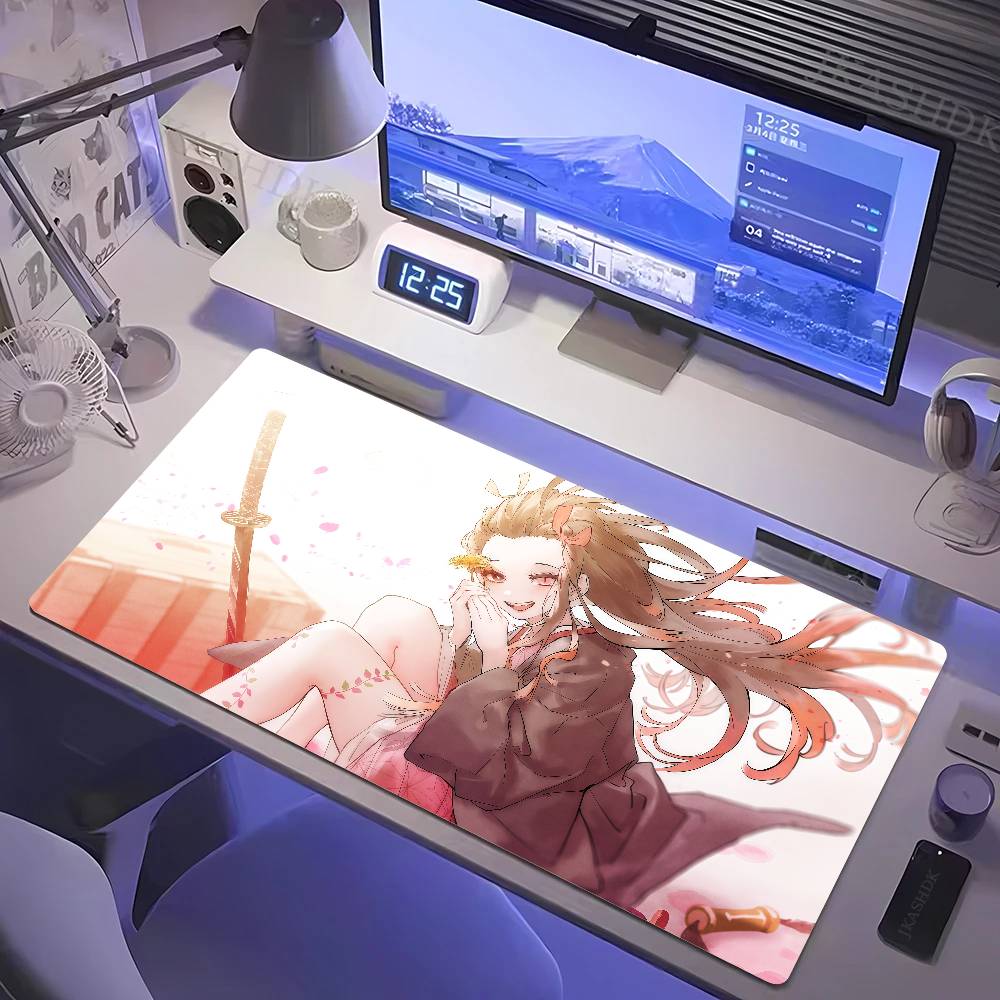 Gaming Keyboard Training - 鬼滅の刃 立柱トレーニングアーク ゲーミングマウスパッド 大型ラバーキーボードデスクマット 2MMステッチエッジデザイン