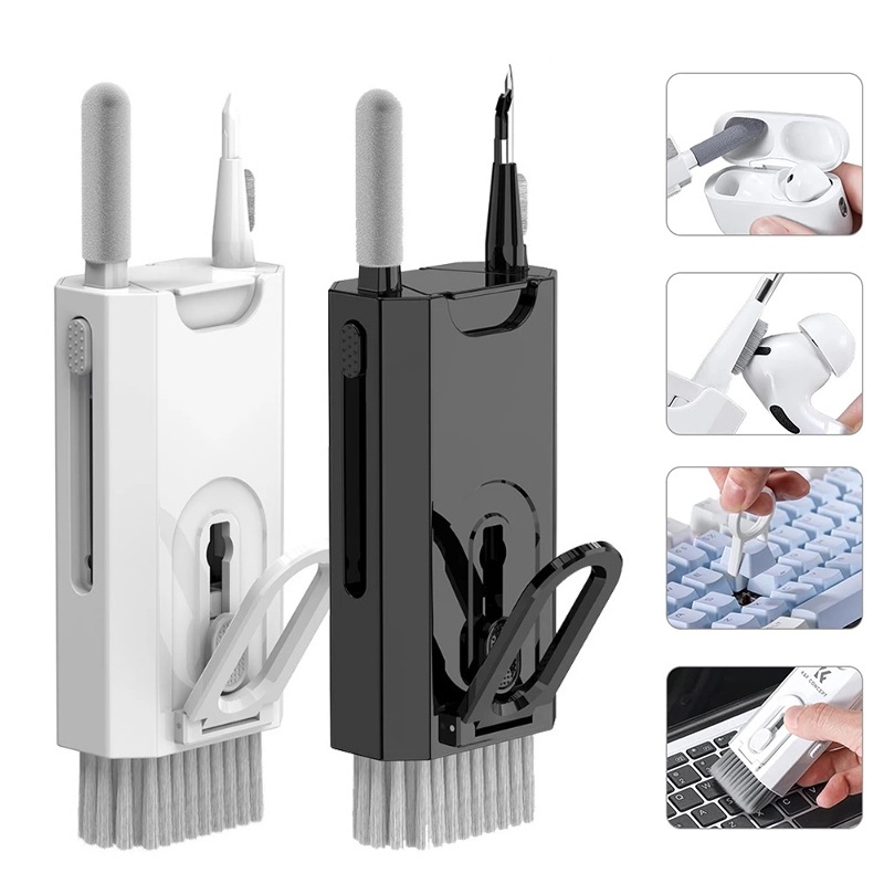 Keycap Puller Ring - 8 in 1クリーニングコンピューターキーボードクリーナー、AirPods、カメラ、携帯電話用クリーニングツール、キーキャッププーラーセット、イヤホンクリーニングペンブラシ