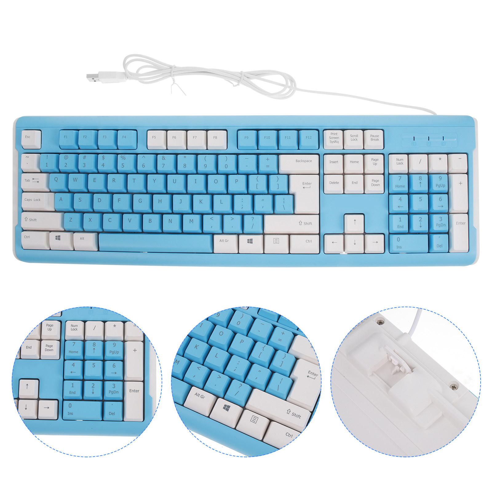 Gaming Keyboard No Number Pad - 有線USBカラーマッチングゲーミングキーボード、コンピューターキーボード、ナンバーパッド、軽量ポータブル、高性能、オフィスゲーム用