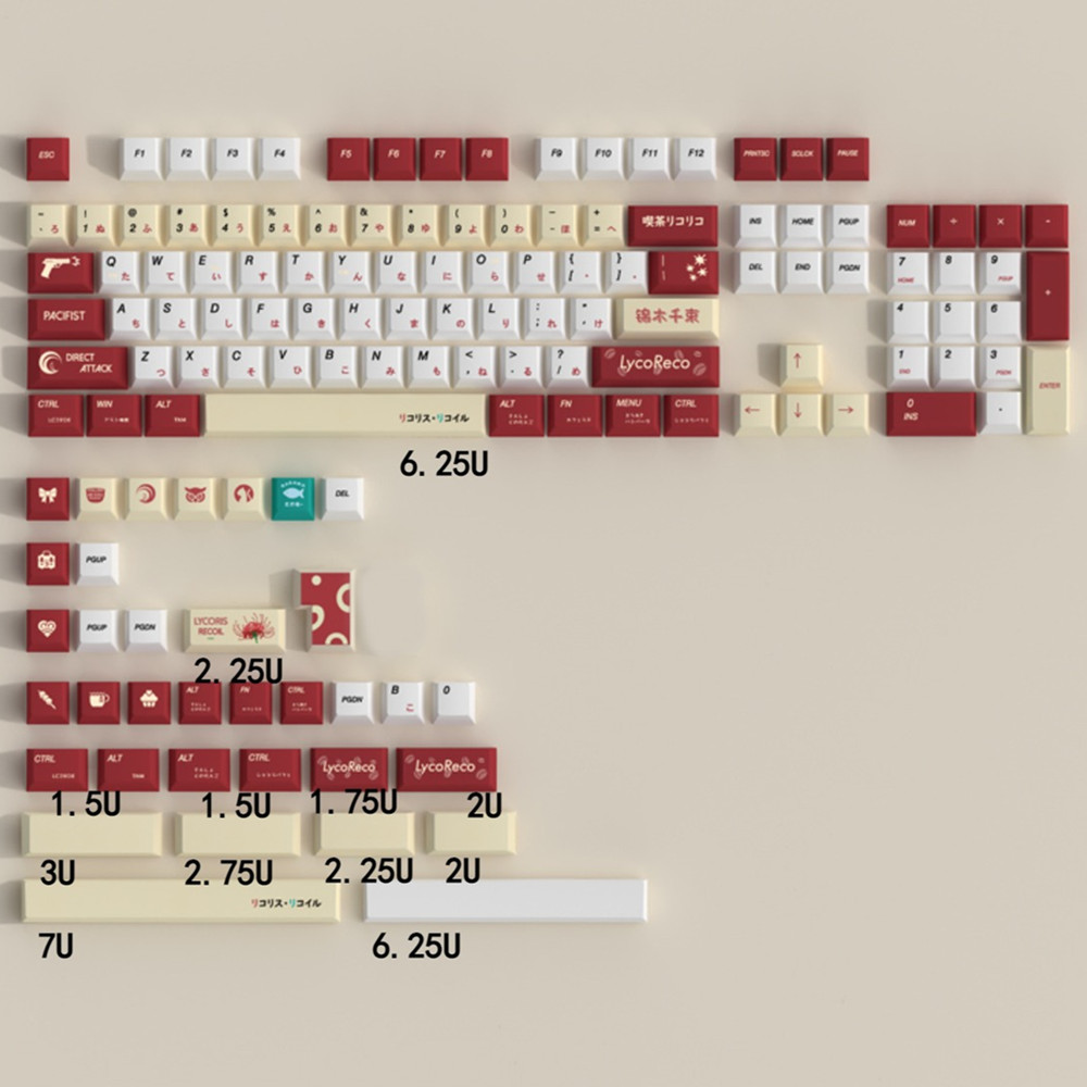 Gaming Keyboard Ergonomics - Lycoris Recoil アニメ PBT キーキャップ チェリープロファイル