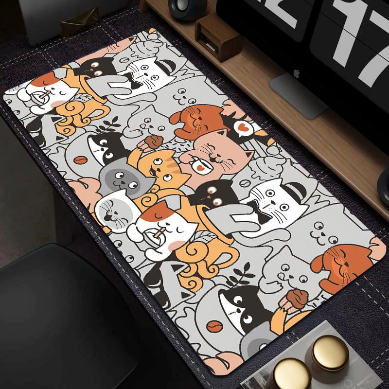 Gaming Keyboard And Mouse Pad - マウスパッドとキーボードパッドを備えたかわいい猫の絵が描かれたゲームパッド,デスクトップ,ラップトップ,383/493,xxl