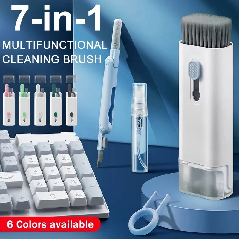 Keycap Puller Ring - 7 in 1 コンピュータキーボードクリーナーブラシキットイヤホンクリーニングペンヘッドセットキーボードクリーニングツールクリーナーキーキャッププラーキット