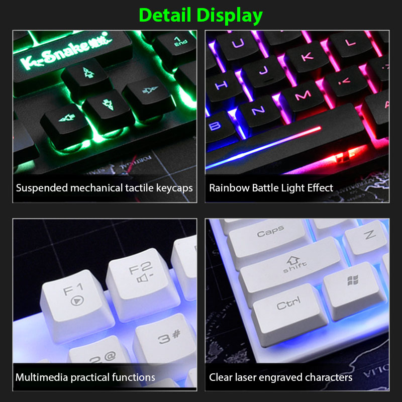KM320 キーボードとマウスセット防水発光ゲームバックライ - Gaming Keyboard Mouse Set のレビューと価格