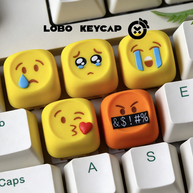 ホット絵文字キーキャップかわいいパーソナライズされた樹脂製  - Gaming Keyboard Emoji のレビューと価格
