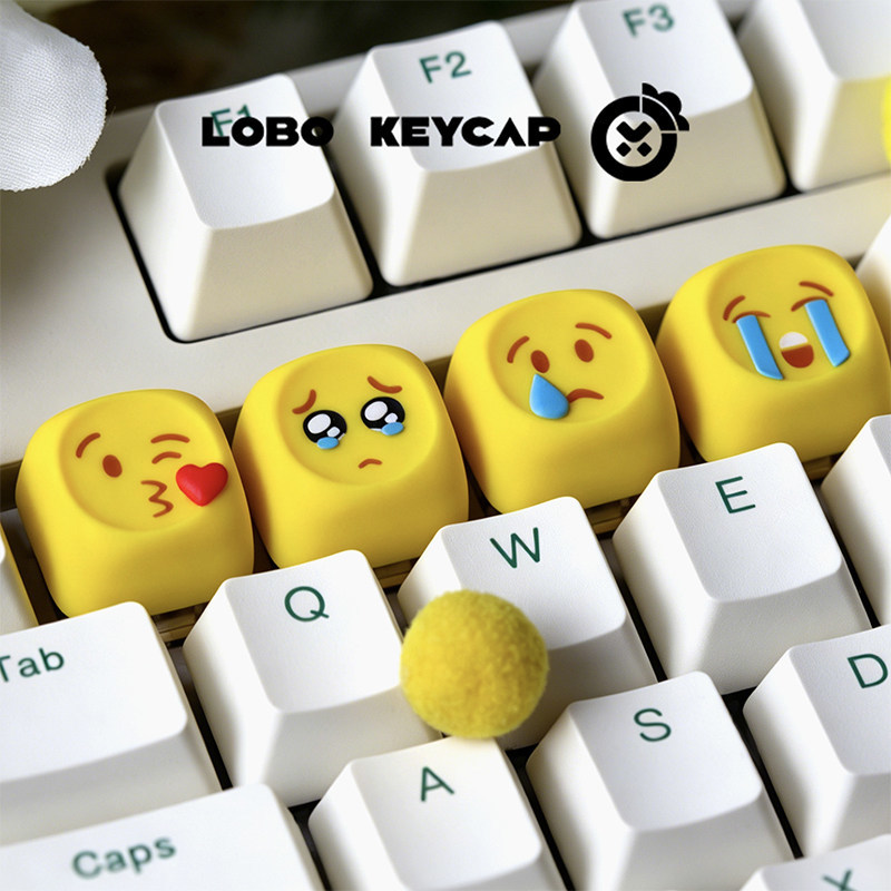 ホット絵文字キーキャップかわいいパーソナライズされた樹脂製  - Gaming Keyboard Emoji のレビューと価格