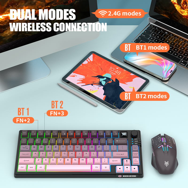 デュアルモード 2.4 グラム Bluetooth ワイヤレ - Gaming Keyboard Ergonomics のレビューと価格