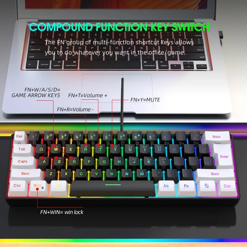 キーボードとマウス 60% コンピューターゲームコンボキット - Gaming Keyboard Ergonomics のレビューと価格