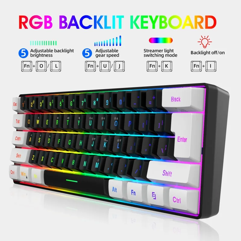 キーボードとマウス 60% コンピューターゲームコンボキット - Gaming Keyboard Ergonomics のレビューと価格