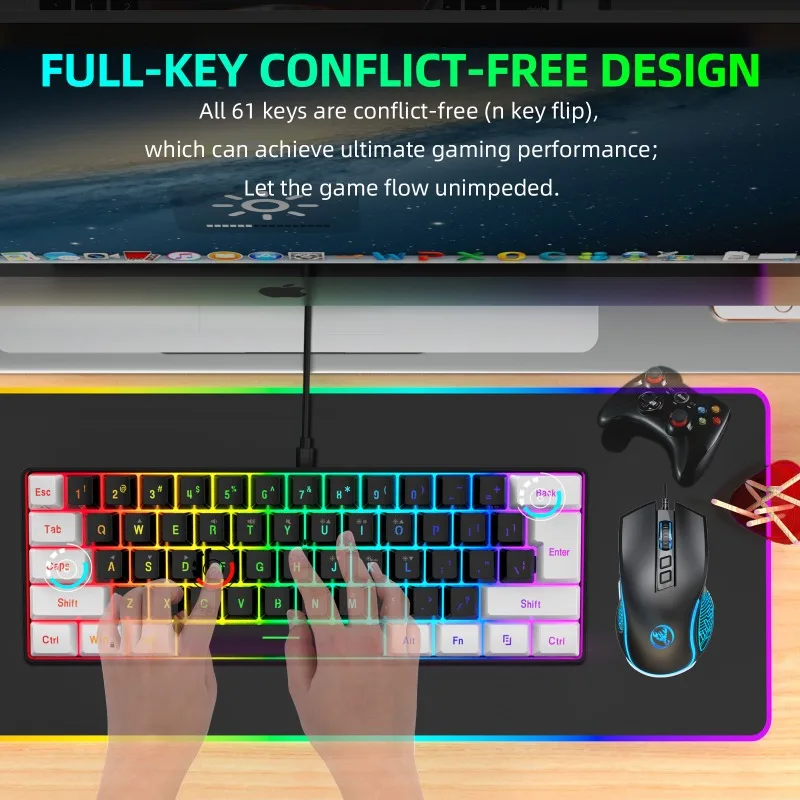 キーボードとマウス 60% コンピューターゲームコンボキット - Gaming Keyboard Ergonomics のレビューと価格
