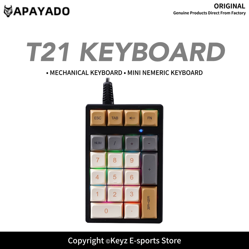 T21 ミニ数字キーパッド RGB バックライト ブルースイ - Keyboard Gaming Blue Switch のレビューと価格