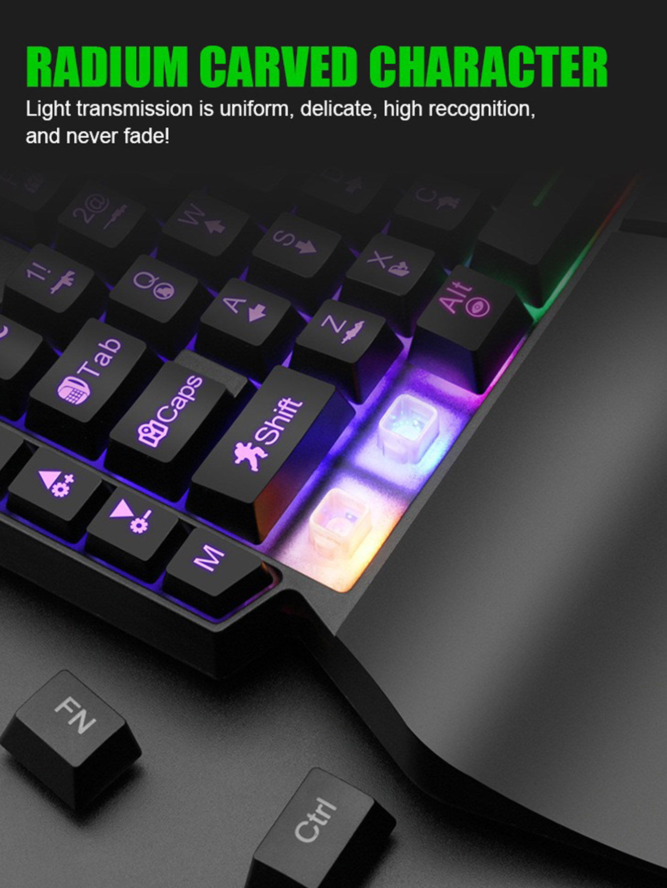 メカニカル片手ライトゲーム有線キーボード、ラジウム彫刻文字、 - Gaming Keyboard 1 Hand のレビューと価格