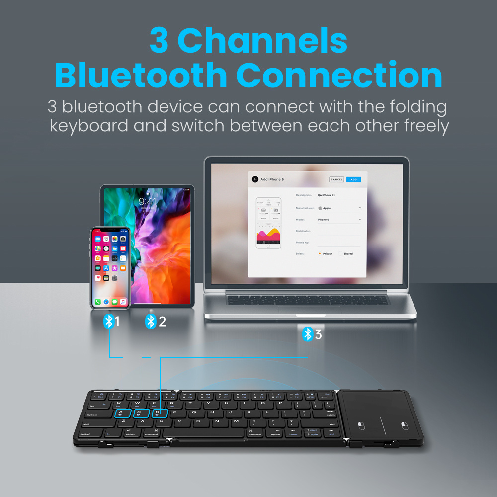 BOW 韓国/ロシア ワイヤレス折りたたみキーボード タッチ - Gaming Keyboard No Number Pad のレビューと価格