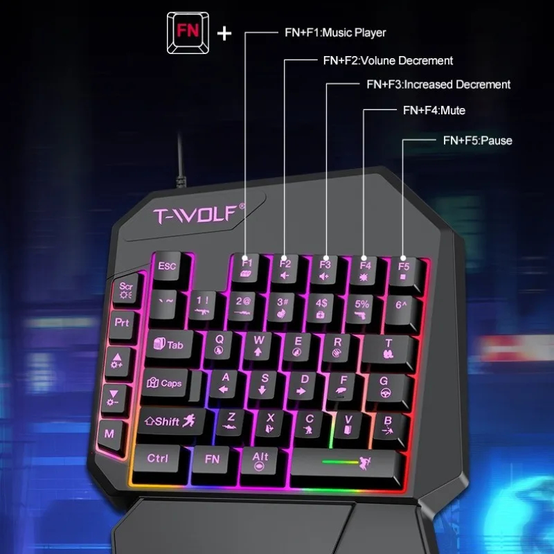 5 in 1セット 35キー 片手ミニゲーミングキーボード  - Gaming Keyboard 1 Hand のレビューと価格