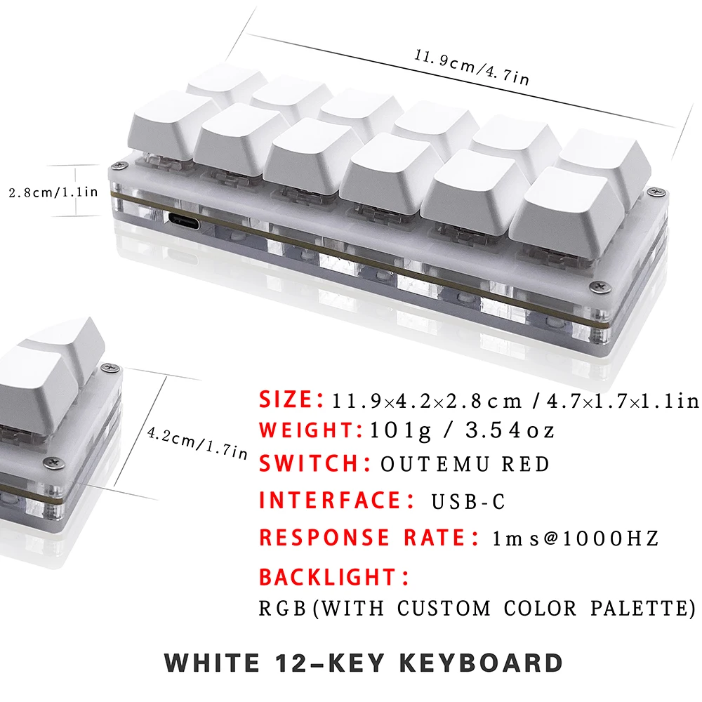12 キーミニゲームメカニカルゲーミングキーボード片手キーパ - Gaming Keyboard 1 Hand のレビューと価格