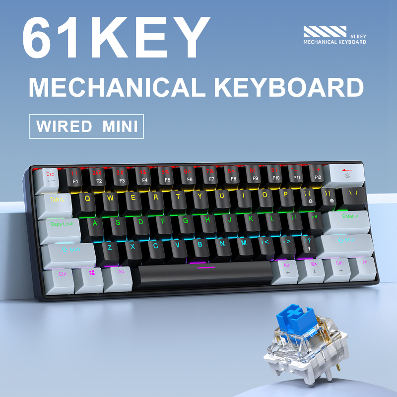 APAYADO K61 ミニ 60% ゲーミングキーボード  - Keyboard Gaming Blue Switch のレビューと価格