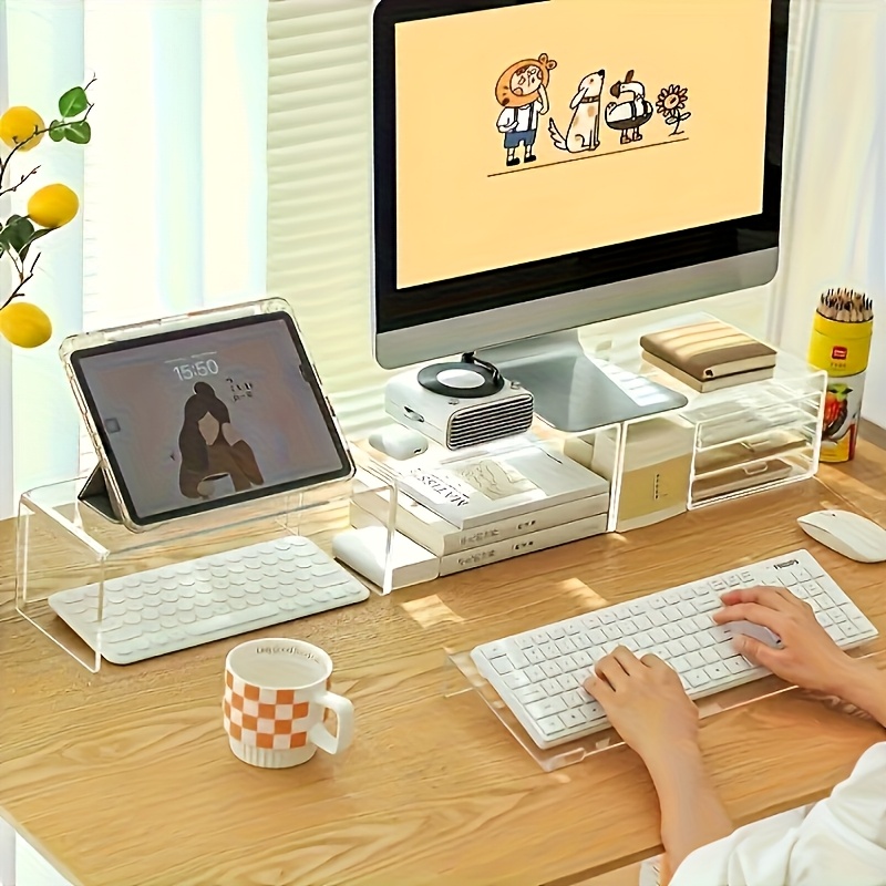アクリルキーボードスタンド、透明デスクトップオーガナイザー、 - Gaming Keyboard Ergonomics のレビューと価格