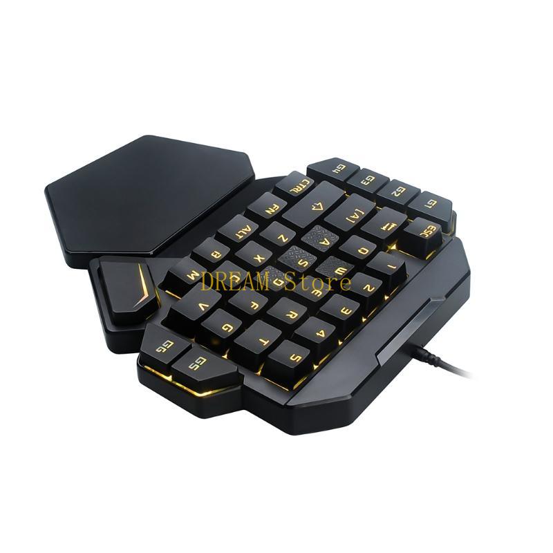片手 RGB 発光バックライト付きゲームキーボードタブレット - Gaming Keyboard 1 Hand のレビューと価格