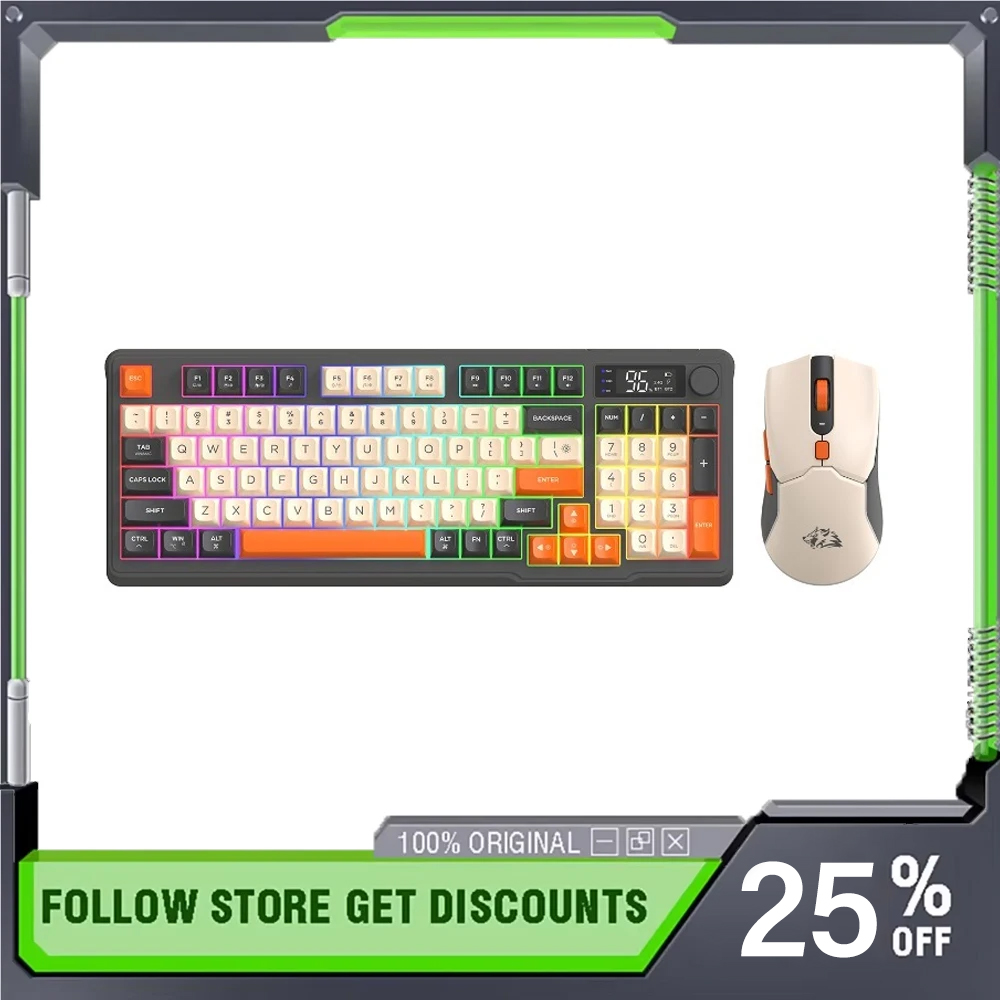 FreeWolf T96 ワイヤレス Bluetooth メ - Gaming Keyboard Mouse Set のレビューと価格