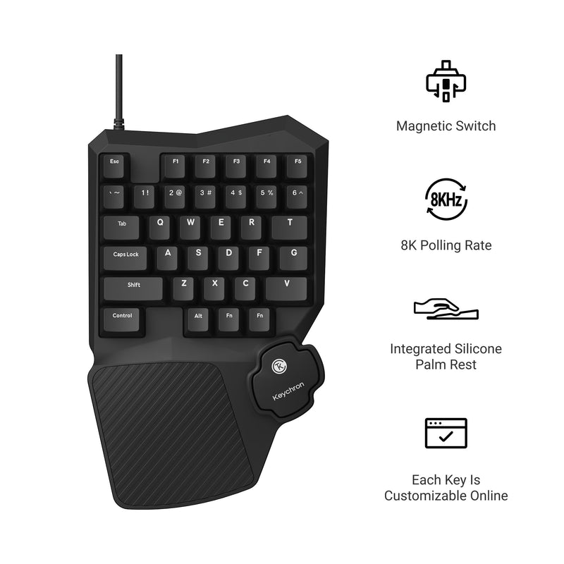 Keychron C0 HE 8K 有線片手用マグネットスイ - Gaming Keyboard 1 Hand のレビューと価格