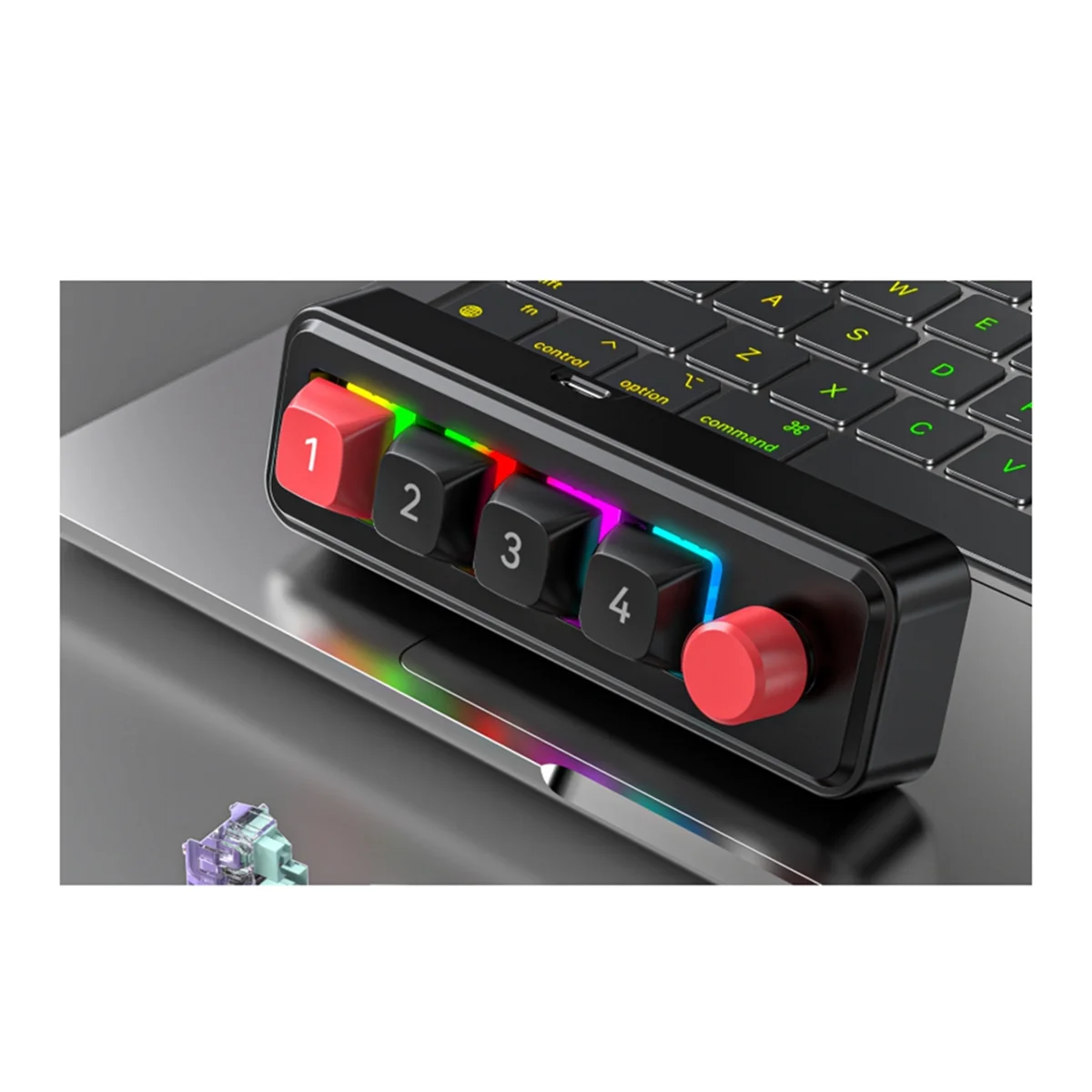 A49T メカニカルキーボード 4 キー 1 ノブ マクロプ - Gaming Keyboard Mechanical のレビューと価格