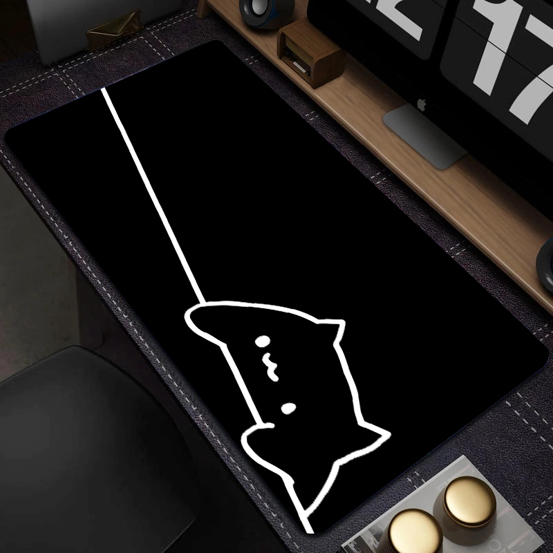 マウスパッドとキーボードパッドを備えたかわいい猫の絵が描かれ - Gaming Keyboard And Mouse Pad のレビューと価格