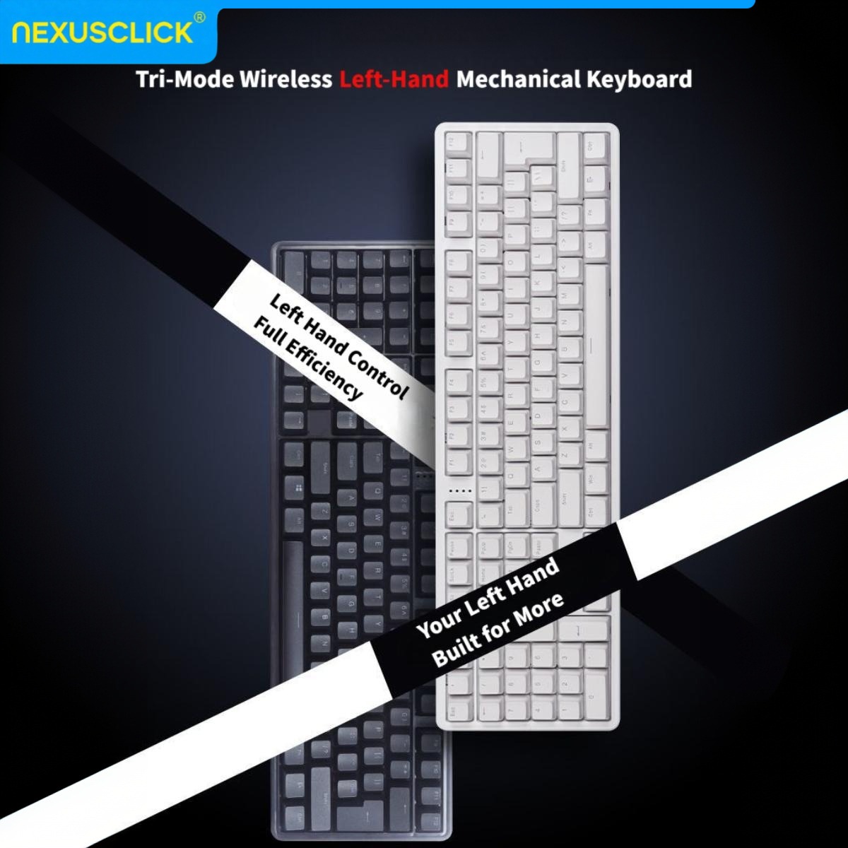 NexusClick人間工学に基づいた左利き用中古メカニカル - Gaming Keyboard No Number Pad のレビューと価格