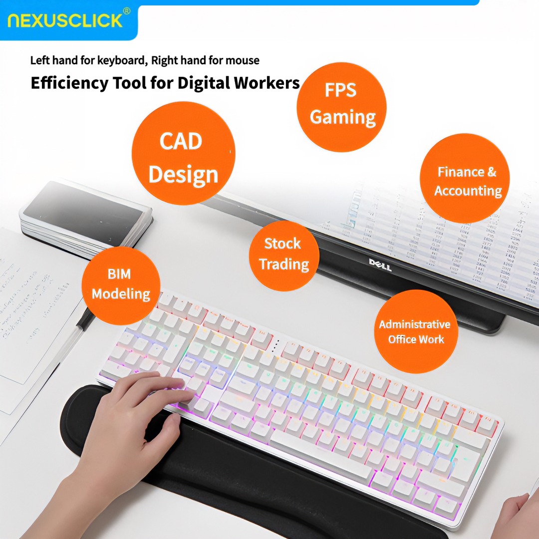 NexusClick人間工学に基づいた左利き用中古メカニカル - Gaming Keyboard No Number Pad のレビューと価格