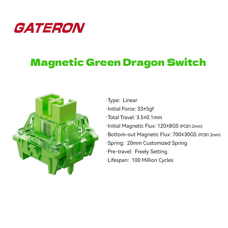 GATERON マグネティックグリーンドラゴンスイッチ、リニ - Gaming Keyboard Magnetic Switches のレビューと価格