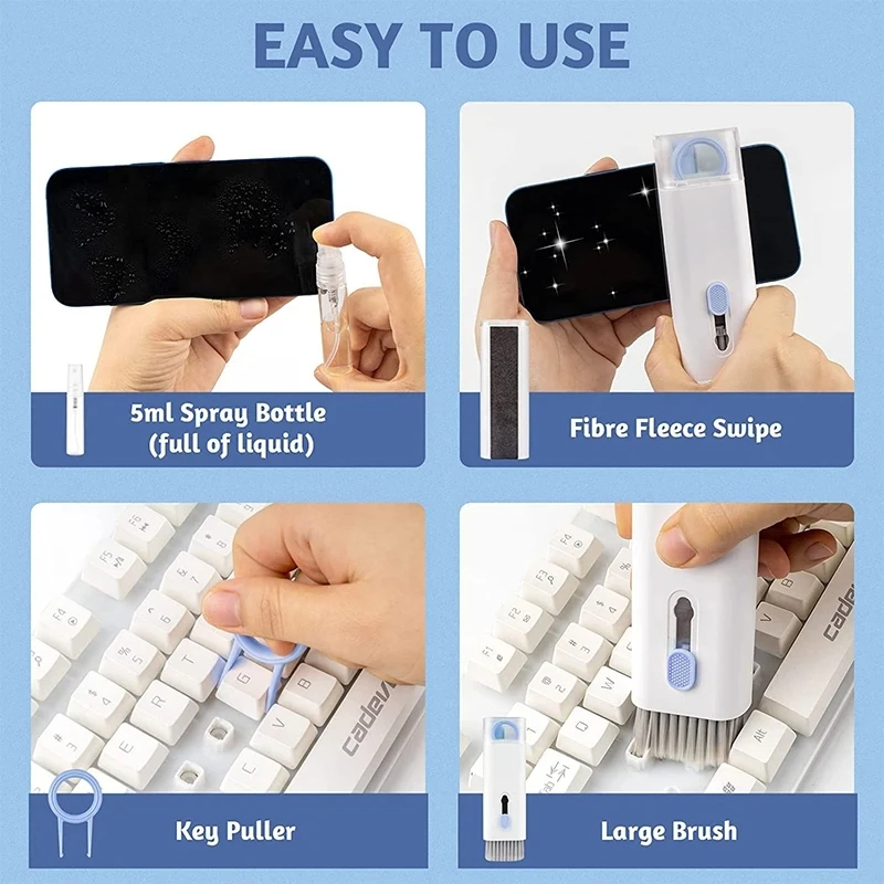 7 in 1 コンピュータキーボードクリーナーブラシキットイ - Keycap Puller Ring のレビューと価格
